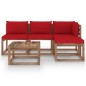 vidaXL 5-tlg. Garten-Lounge-Set aus Paletten mit Kissen Kiefernholz vidaXL 5-tlg. Garten-Lounge-Set aus Paletten mit Kissen Kiefernholz