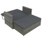 vidaXL 2-tlg. Garten-Lounge-Set mit Auflagen Poly Rattan Grau vidaXL 2-tlg. Garten-Lounge-Set mit Auflagen Poly Rattan Grau