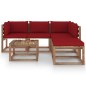 vidaXL 6-tlg. Garten-Lounge-Set aus Paletten mit Kissen Kiefernholz vidaXL 6-tlg. Garten-Lounge-Set aus Paletten mit Kissen Kiefernholz