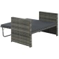 vidaXL 2-tlg. Garten-Lounge-Set mit Auflagen Poly Rattan Grau vidaXL 2-tlg. Garten-Lounge-Set mit Auflagen Poly Rattan Grau