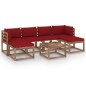 vidaXL 7-tlg. Garten-Lounge-Set aus Paletten mit Kissen Kiefernholz vidaXL 7-tlg. Garten-Lounge-Set aus Paletten mit Kissen Kiefernholz