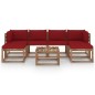 vidaXL 7-tlg. Garten-Lounge-Set aus Paletten mit Kissen Kiefernholz vidaXL 7-tlg. Garten-Lounge-Set aus Paletten mit Kissen Kiefernholz