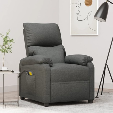 vidaXL Massagesessel Elektrisch Dunkelgrau Stoff