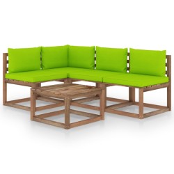 vidaXL 5-tlg. Garten-Lounge-Set mit Kissen in Hellgrün