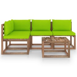 vidaXL 5-tlg. Garten-Lounge-Set mit Kissen in Hellgrün
