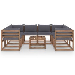 vidaXL 9-tlg. Garten-Lounge-Set mit Kissen in Anthrazit