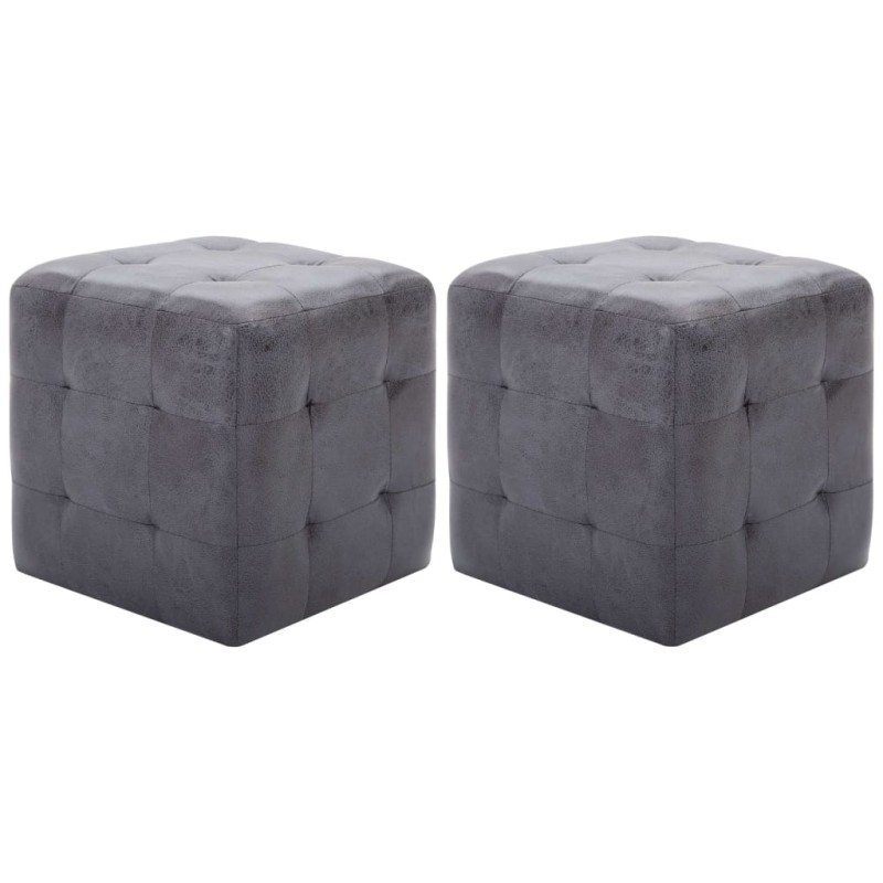 vidaXL Nachttische 2 Stk. Grau 30x30x30 cm Wildleder-Optik vidaXL Nachttische 2 Stk. Grau 30x30x30 cm Wildleder-Optik