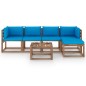vidaXL 6-tlg. Garten-Lounge-Set mit Hellblauen Kissen vidaXL 6-tlg. Garten-Lounge-Set mit Hellblauen Kissen