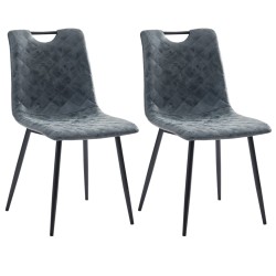 vidaXL Esszimmerstühle 2 Stk. Schwarz Kunstleder