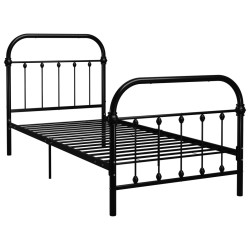 vidaXL Bettgestell Schwarz Metall 100 × 200 cm