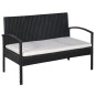 5-tlg. Garten-Lounge-Set mit Auflagen Poly Rattan Schwarz 5-tlg. Garten-Lounge-Set mit Auflagen Poly Rattan Schwarz