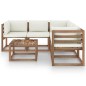 vidaXL 6-tlg. Garten-Lounge-Set mit Kissen in Creme Kiefernholz vidaXL 6-tlg. Garten-Lounge-Set mit Kissen in Creme Kiefernholz