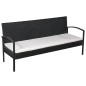 5-tlg. Garten-Lounge-Set mit Auflagen Poly Rattan Schwarz 5-tlg. Garten-Lounge-Set mit Auflagen Poly Rattan Schwarz