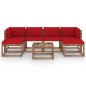 vidaXL 7-tlg. Garten-Lounge-Set aus Paletten mit Kissen Kiefernholz vidaXL 7-tlg. Garten-Lounge-Set aus Paletten mit Kissen Kiefernholz