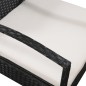 5-tlg. Garten-Lounge-Set mit Auflagen Poly Rattan Schwarz 5-tlg. Garten-Lounge-Set mit Auflagen Poly Rattan Schwarz