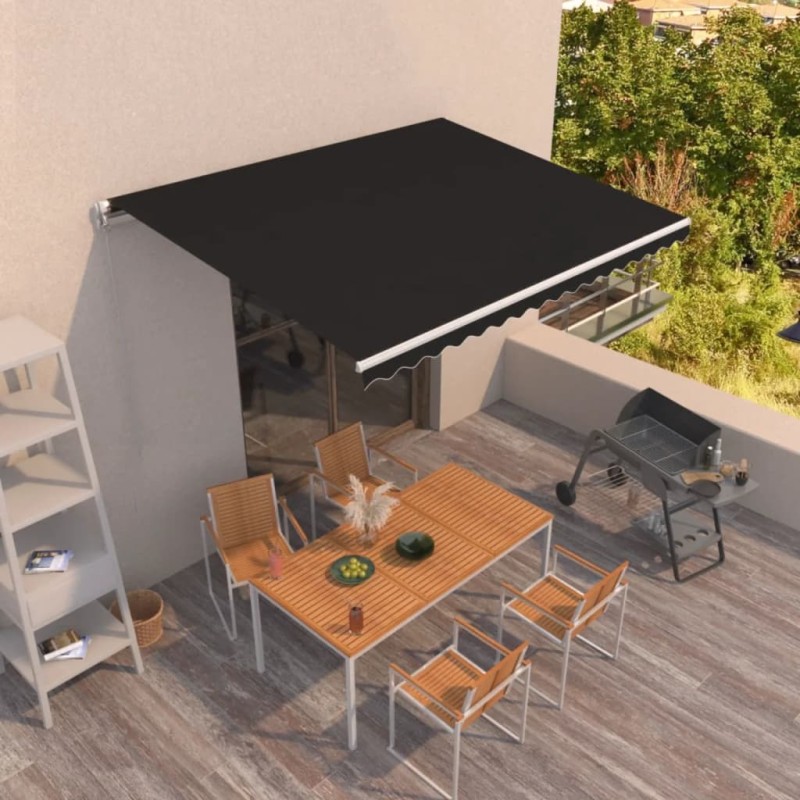 vidaXL Markise Manuell Einziehbar 400x350 cm Anthrazit vidaXL Markise Manuell Einziehbar 400x350 cm Anthrazit