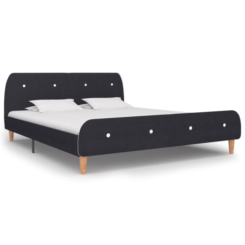 vidaXL Bettgestell Dunkelgrau Stoff 160 × 200 cm vidaXL Bettgestell Dunkelgrau Stoff 160 × 200 cm