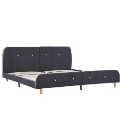 vidaXL Bettgestell Dunkelgrau Stoff 160 × 200 cm