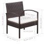 5-tlg. Garten-Lounge-Set mit Auflagen Poly Rattan Schwarz 5-tlg. Garten-Lounge-Set mit Auflagen Poly Rattan Schwarz