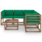 vidaXL 6-tlg. Garten-Lounge-Set mit Kissen in Grün Kiefernholz vidaXL 6-tlg. Garten-Lounge-Set mit Kissen in Grün Kiefernholz
