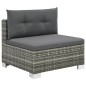 vidaXL 10-tlg. Garten-Lounge-Set mit Auflagen Poly Rattan Grau vidaXL 10-tlg. Garten-Lounge-Set mit Auflagen Poly Rattan Grau