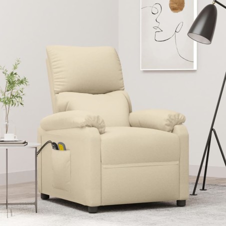 vidaXL Massagesessel Elektrisch Creme Stoff
