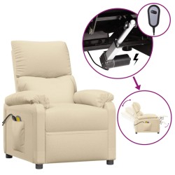 vidaXL Massagesessel Elektrisch Creme Stoff