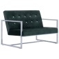 vidaXL 2-Sitzer-Sofa mit Armlehnen Dunkelgrün Chrom und Samt vidaXL 2-Sitzer-Sofa mit Armlehnen Dunkelgrün Chrom und Samt