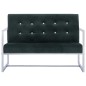 vidaXL 2-Sitzer-Sofa mit Armlehnen Dunkelgrün Chrom und Samt vidaXL 2-Sitzer-Sofa mit Armlehnen Dunkelgrün Chrom und Samt