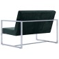 vidaXL 2-Sitzer-Sofa mit Armlehnen Dunkelgrün Chrom und Samt vidaXL 2-Sitzer-Sofa mit Armlehnen Dunkelgrün Chrom und Samt