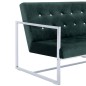 vidaXL 2-Sitzer-Sofa mit Armlehnen Dunkelgrün Chrom und Samt vidaXL 2-Sitzer-Sofa mit Armlehnen Dunkelgrün Chrom und Samt