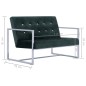 vidaXL 2-Sitzer-Sofa mit Armlehnen Dunkelgrün Chrom und Samt vidaXL 2-Sitzer-Sofa mit Armlehnen Dunkelgrün Chrom und Samt