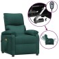 vidaXL Elektrischer Massagesessel Dunkelgrün Stoff vidaXL Elektrischer Massagesessel Dunkelgrün Stoff