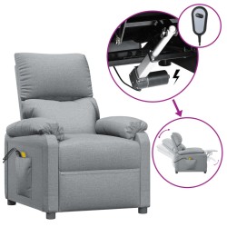 vidaXL Massagesessel Elektrisch Hellgrau Stoff