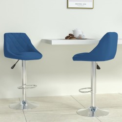 vidaXL Barhocker 2 Stk. Blau Samt 