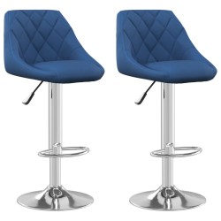 vidaXL Barhocker 2 Stk. Blau Samt 