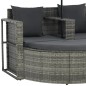 Gartenbett mit Sonnenschirm Grau Poly Rattan Gartenbett mit Sonnenschirm Grau Poly Rattan
