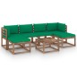 vidaXL 7-tlg. Garten-Lounge-Set aus Paletten mit Kissen Kiefernholz vidaXL 7-tlg. Garten-Lounge-Set aus Paletten mit Kissen Kiefernholz