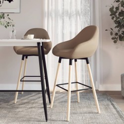 vidaXL Barhocker 2 Stk. Taupe Stoff