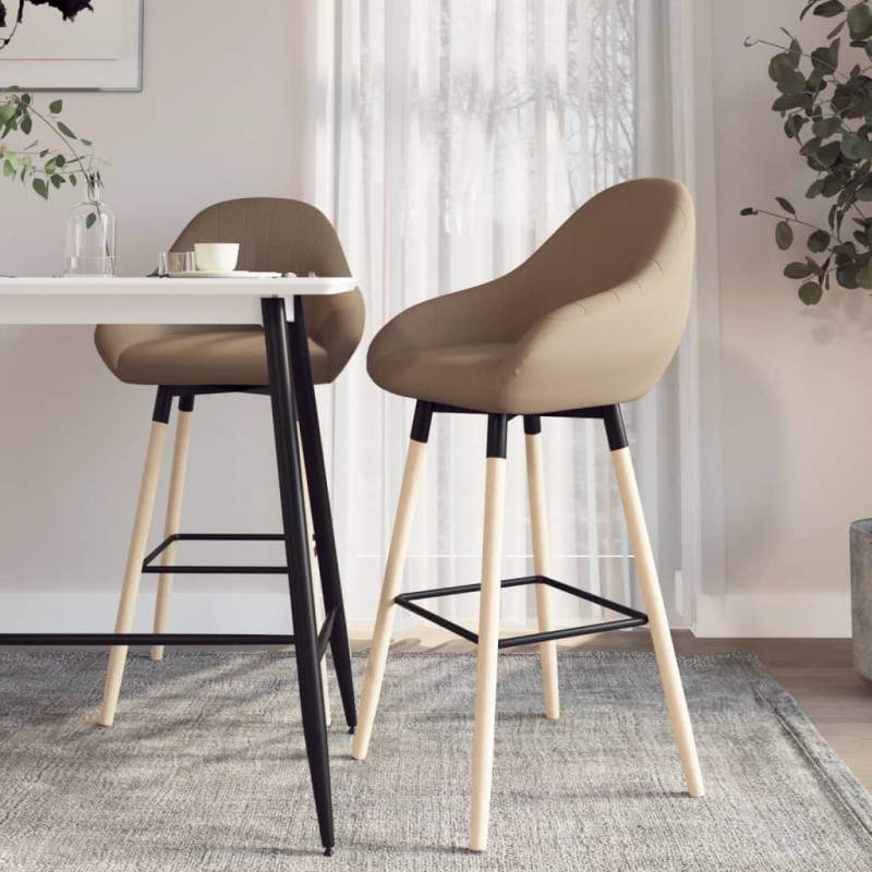 vidaXL Barhocker 2 Stk. Taupe Stoff vidaXL Barhocker 2 Stk. Taupe Stoff