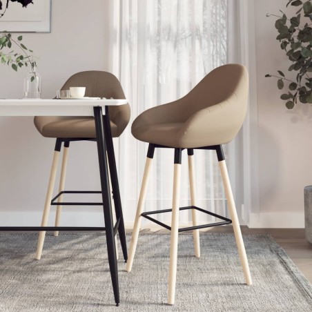 vidaXL Barhocker 2 Stk. Taupe Stoff