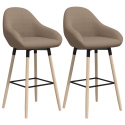 vidaXL Barhocker 2 Stk. Taupe Stoff