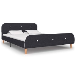 vidaXL Bettgestell Dunkelgrau Stoff 140×200 cm