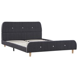 vidaXL Bettgestell Dunkelgrau Stoff 140×200 cm