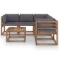 vidaXL 6-tlg. Garten-Lounge-Set mit Kissen in Anthrazit Kiefernholz vidaXL 6-tlg. Garten-Lounge-Set mit Kissen in Anthrazit Kiefernholz