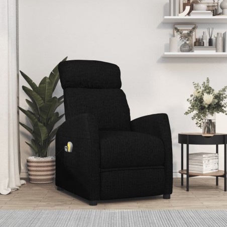 vidaXL Massagesessel Elektrisch Schwarz Stoff