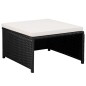 12-tlg. Garten-Lounge-Set mit Auflagen Poly Rattan Schwarz 12-tlg. Garten-Lounge-Set mit Auflagen Poly Rattan Schwarz