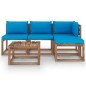 vidaXL 5-tlg. Garten-Lounge-Set aus Paletten mit Kissen Kiefernholz vidaXL 5-tlg. Garten-Lounge-Set aus Paletten mit Kissen Kiefernholz