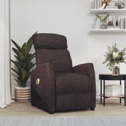 vidaXL Massagesessel Elektrisch Dunkelbraun Stoff