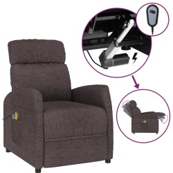 vidaXL Massagesessel Elektrisch Dunkelbraun Stoff